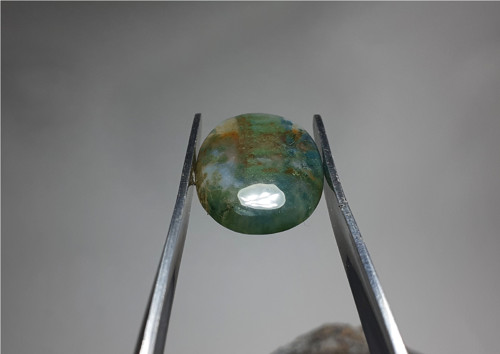 Mechový achát extra kabošon 31x22mm — foto 4