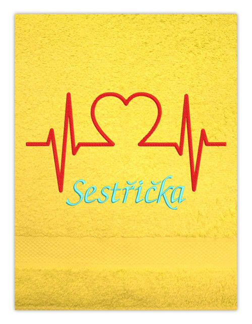 Osuška s vyšívkou kardiogram — foto 5