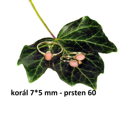 ZLATÉ náušnice + prsten KORÁL objednávka — foto 2