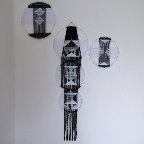Geometrické tvary - macramé šedé I. — foto 5