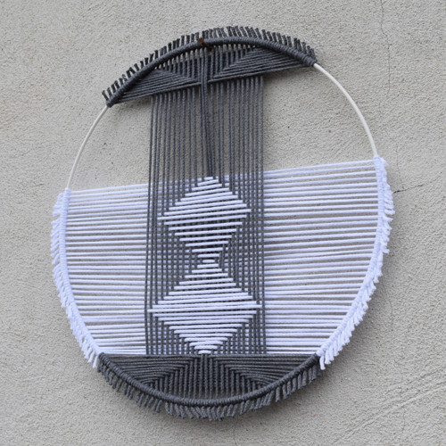 Geometrické tvary - macramé šedé II. — foto 4