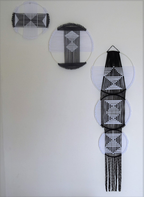 Geometrické tvary - macramé šedé II. — foto 5