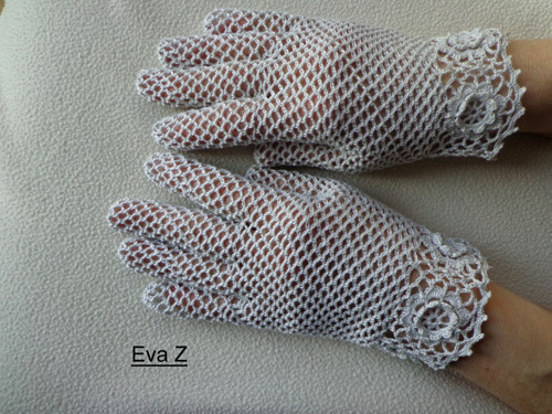Růžičkové rukavičky světle šedé — foto 2