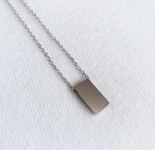 Ocelový náhrdelník*kvádřík*minimalistický — foto 6