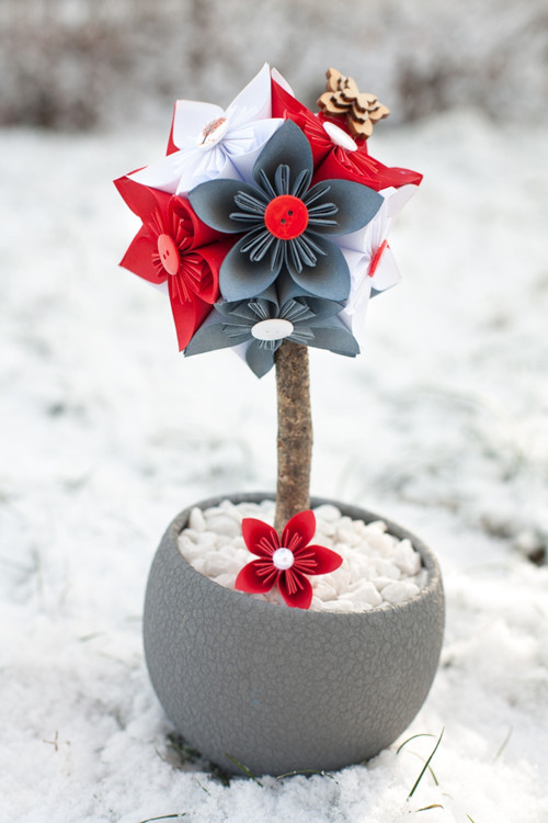 Kusudama strom v květináči — foto 4