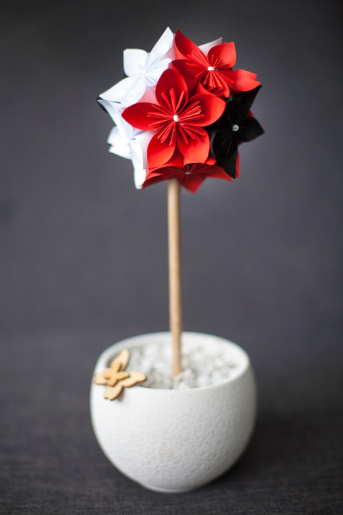 Kusudama strom v květináči — foto 3