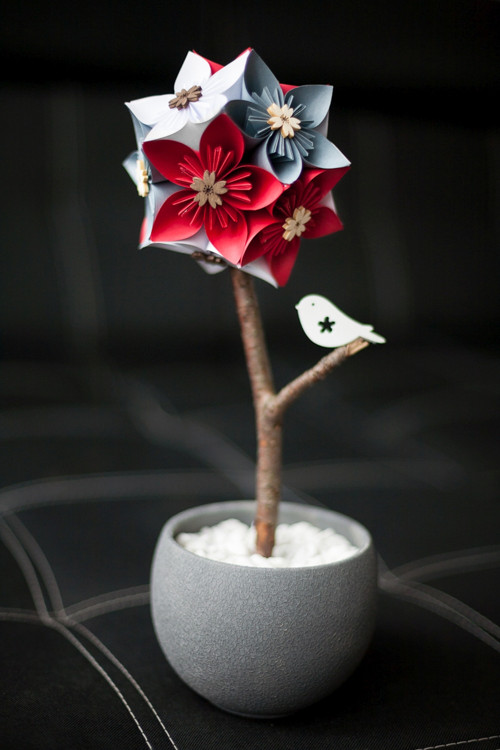 Kusudama strom v květináči — foto 5