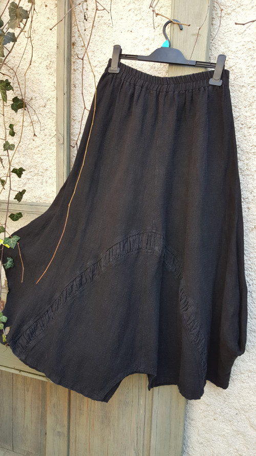 Boho dlouhá sukně, len/ba, vel.M/L — foto 3