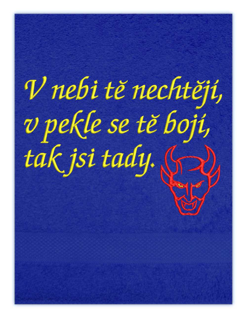 Osuška s výšivkou čert 1 — foto 2