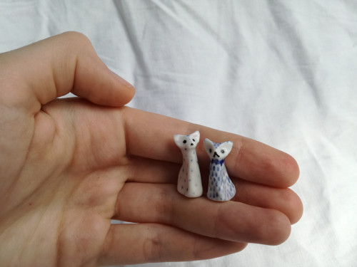 Mini kočka porcelánová čárkovaná — foto 5