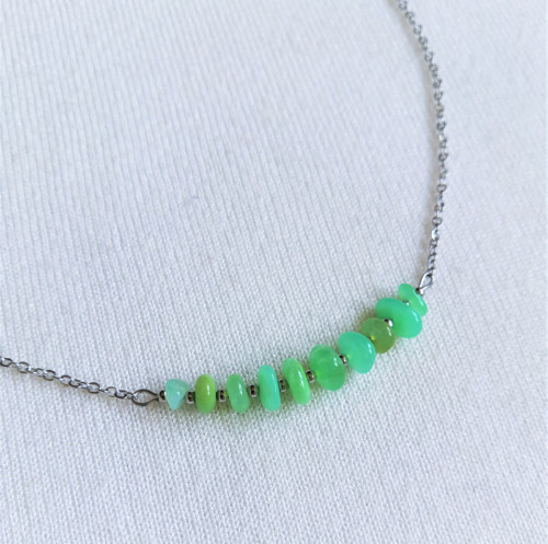 Chryzopras*náramek*chirurgická ocel — foto 6