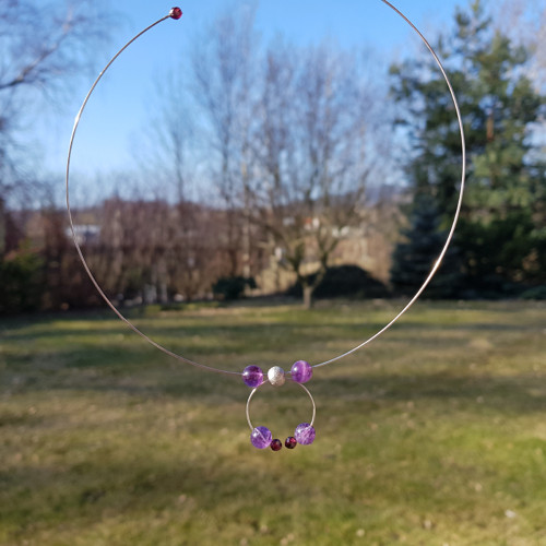 "Levitace P2" Náhrdelník (ametyst, granát) — foto 3