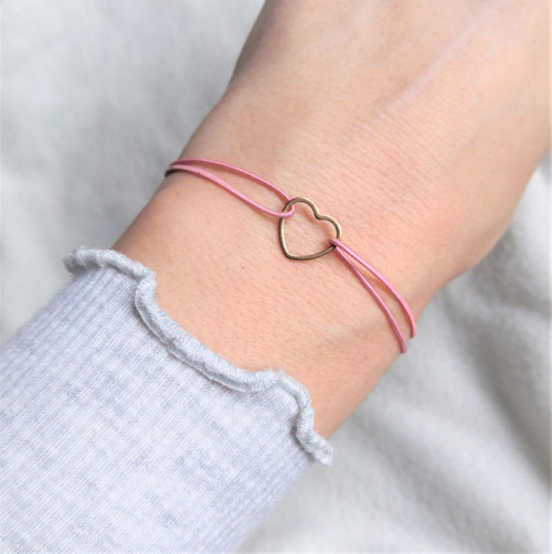 Srdíčko*chirurgická ocel rosegold*náramek — foto 2