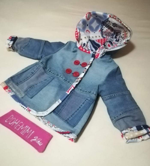 Dětská džínová bunda s kapucí — foto 5