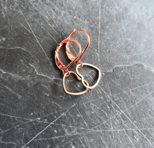 Ocelové náušnice*obrys srdce*rosegold — foto 3