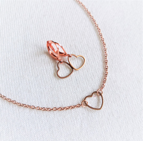 Ocelové náušnice*obrys srdce*rosegold — foto 6