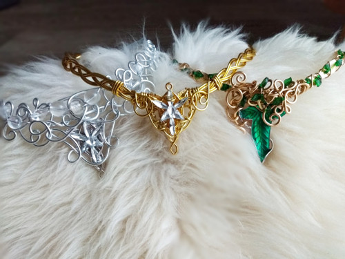 Elfský ornament zlatý •tiara• — foto 2