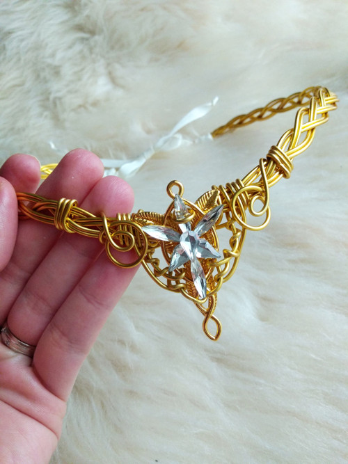 Elfský ornament zlatý •tiara• — foto 3
