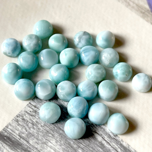 Larimar kabošon kruh / 6mm — foto 2