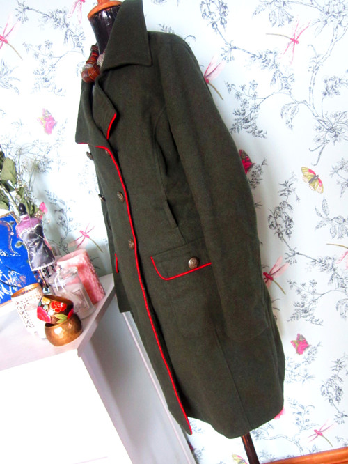 Kabát olivový, army look — foto 3