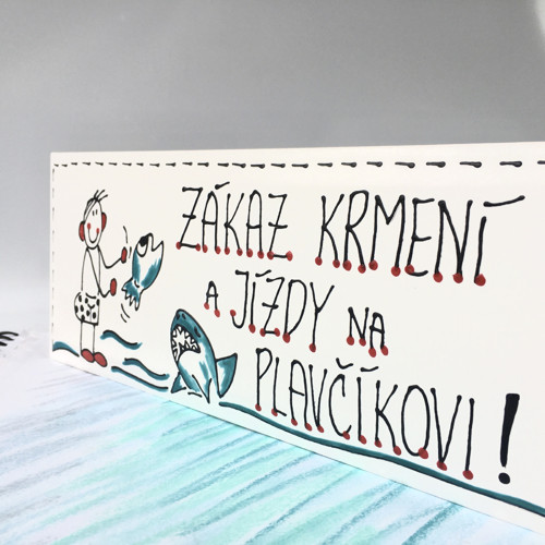 Vtipná cedulka k bazénu — foto 3