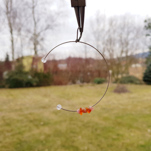 "Levitace 8" Náušnice (růženín, rodonit, achát) — foto 5