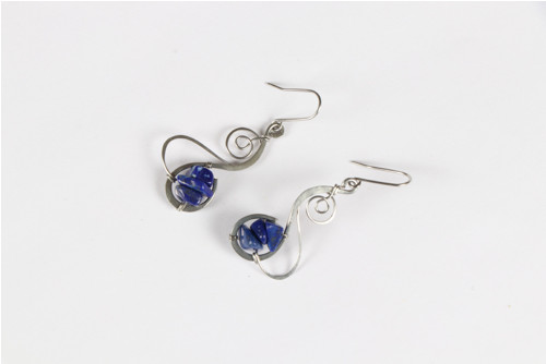 Závěsné náušnice + lapis lazuli — foto 5