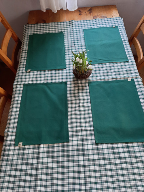 Prostírání - tmavě zelený kanafas — foto 3