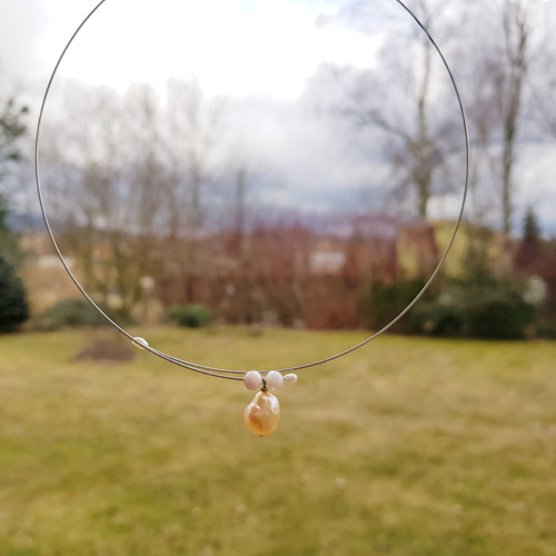 "Levitace 18" Náhrdelník (opál, perly) — foto 5
