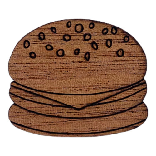 Dřevěná brož Hamburger — foto 3