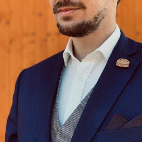 Dřevěná brož Hamburger — foto 2
