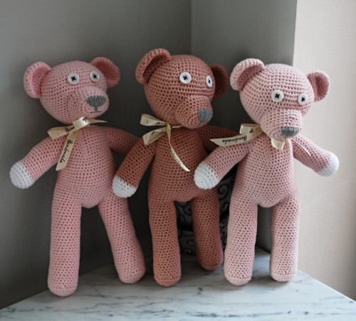 Háčkovaný medvídek Mr Bean Teddy - světle růžový — foto 4