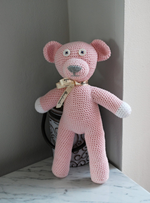 Háčkovaný medvídek Mr Bean Teddy - světle růžový — foto 3