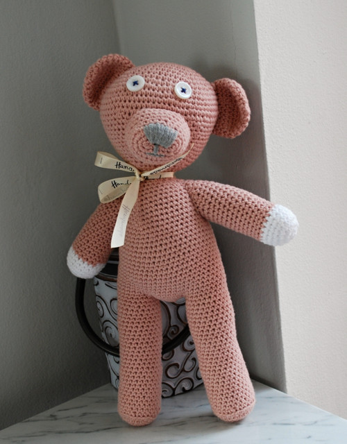 Háčkovaný medvídek Mr Bean Teddy - starorůžový — foto 3