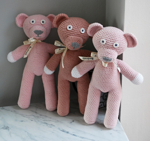 Háčkovaný medvídek Mr Bean Teddy - starorůžový — foto 4