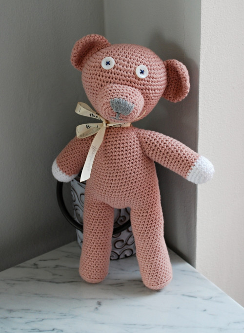 Háčkovaný medvídek Mr Bean Teddy - starorůžový — foto 2