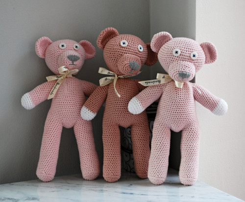 Háčkovaný medvídek Mr Bean Teddy - pudrově růžový — foto 4