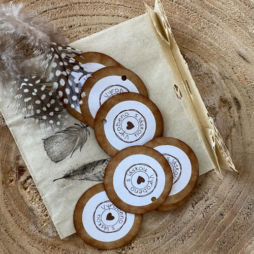 Visačka "Vyrobeno s láskou" - set 10 ks — foto 5