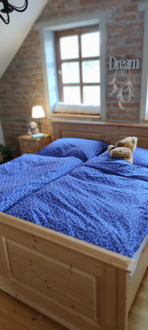 Modré povlečení s drobnými lístečky — foto 5