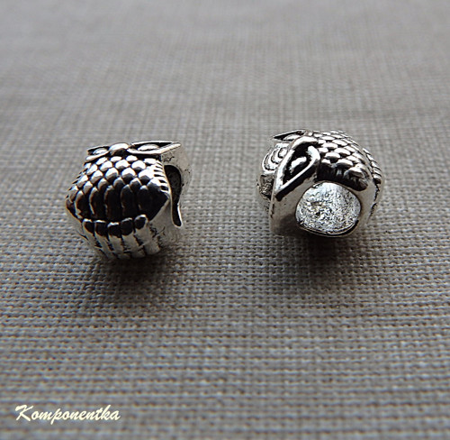 Kovový korálek sovička 9x8mm 1 kus — foto 2