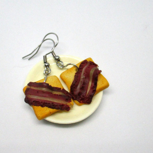Náušnice toastový chléb a slanina — foto 3