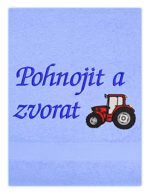 Osuška s výšivkou - Traktor — foto 2