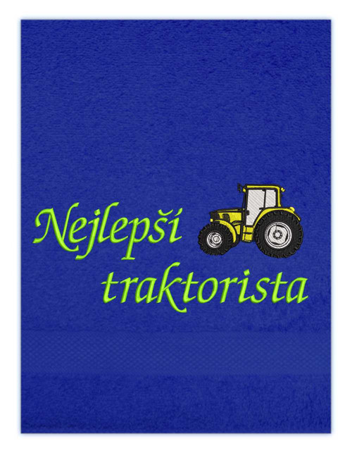 Osuška s výšivkou - Traktor — foto 4