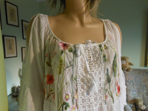 Boho tunika vyšívaná, vel.UNi — foto 3