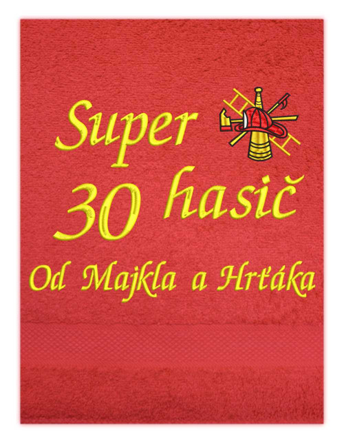 Osuška s výšivkou - Super hasič — foto 3