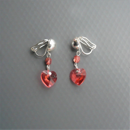Padparadscha Swarovski srdce - klipsy — foto 2