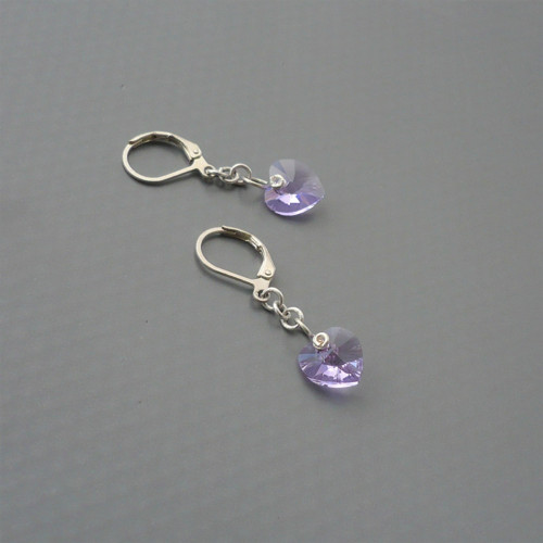 Violet Swarovski srdce - náušnice — foto 2