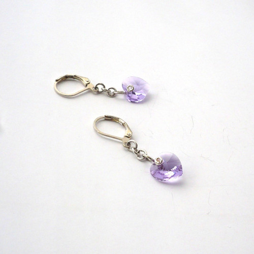 Violet Swarovski srdce - náušnice — foto 4