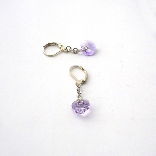 Violet Swarovski srdce - náušnice — foto 5