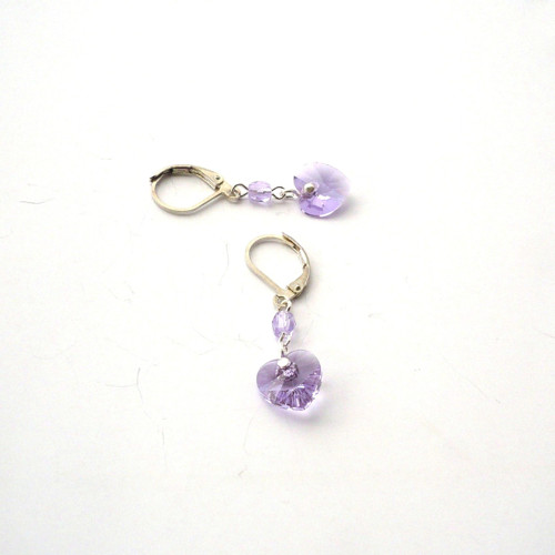 Violet Swarovski srdce - náušnice — foto 5